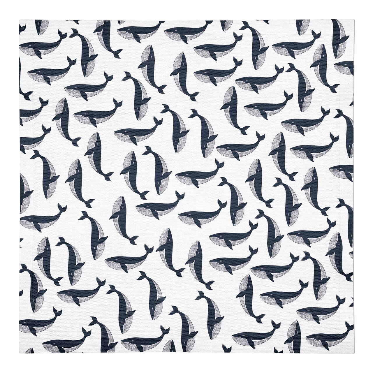 Whale Pattern 10" x 10" Poly Twill Napkin